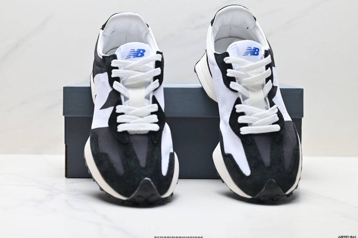New Balance 327 Black & White Sneakers
