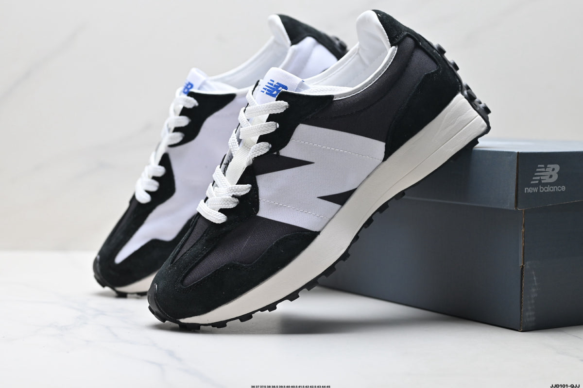 New Balance 327 Black & White Sneakers