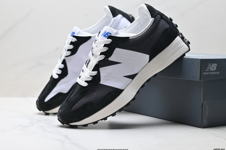 New Balance 327 Black & White Sneakers