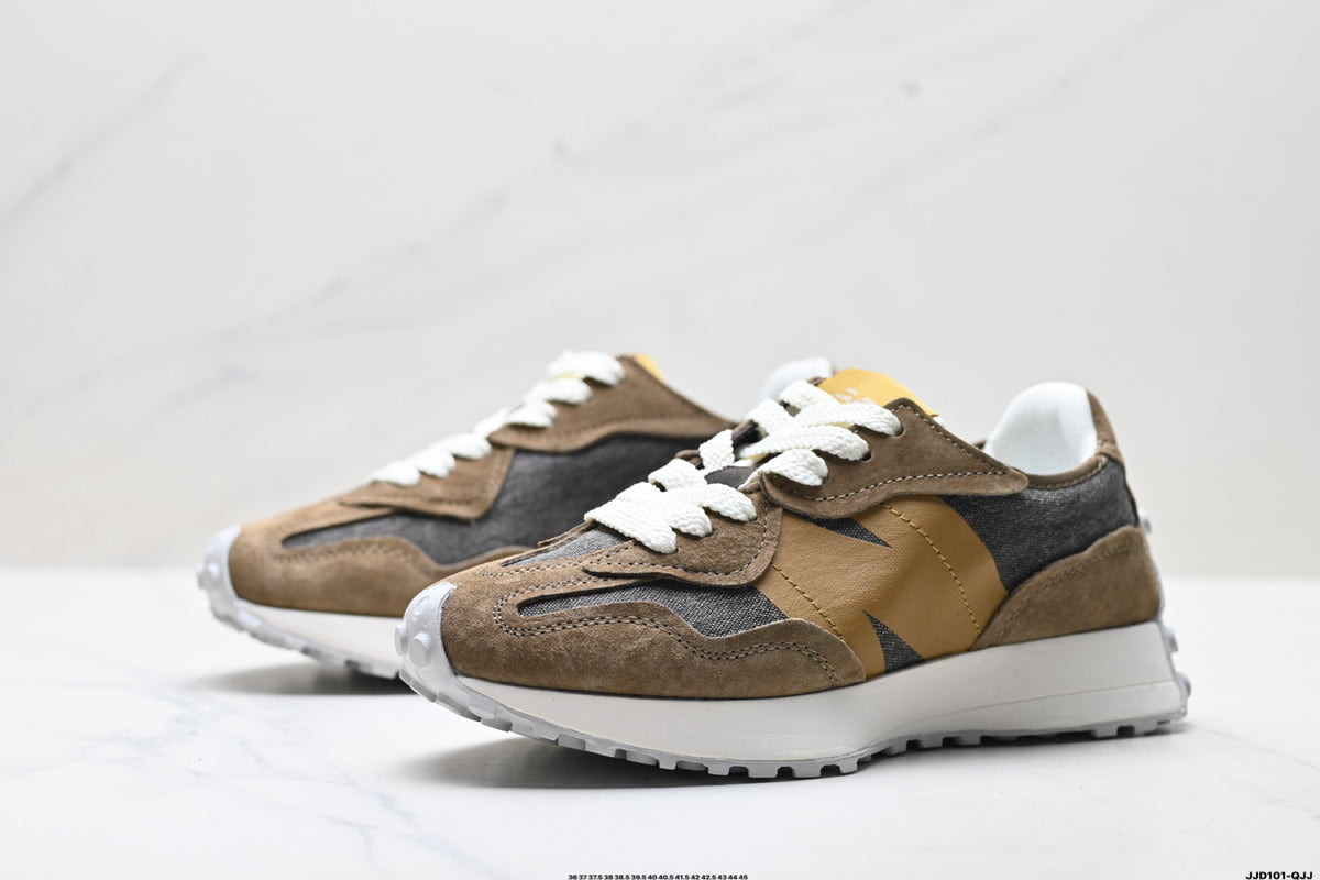 New Balance 327 Taupe & Mustard Sneakers