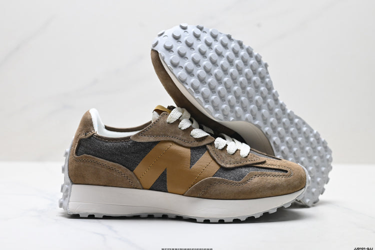 New Balance 327 Taupe & Mustard Sneakers