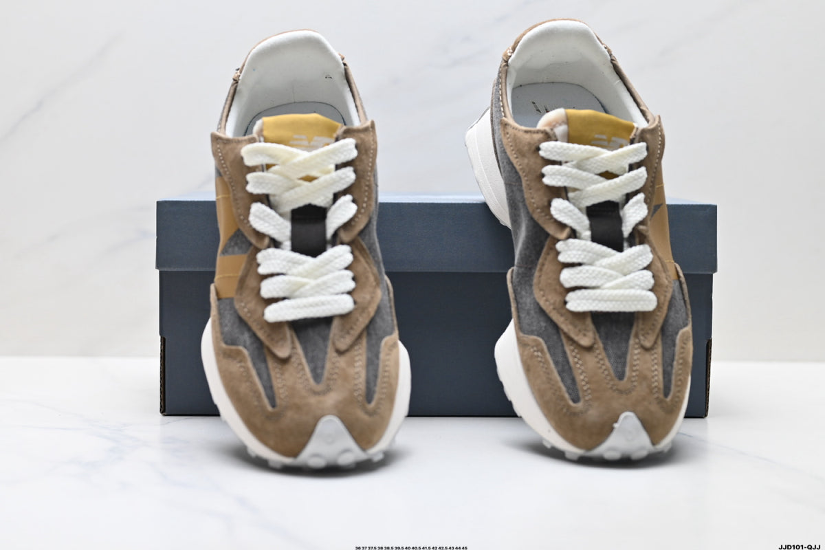 New Balance 327 Taupe & Mustard Sneakers