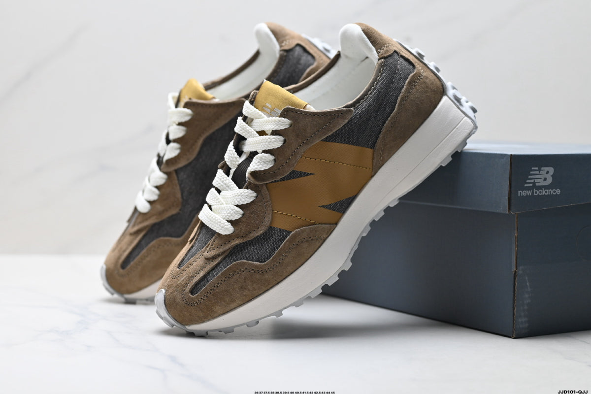New Balance 327 Taupe & Mustard Sneakers
