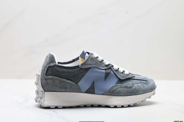 New Balance 327 Grey & Blue Sneakers