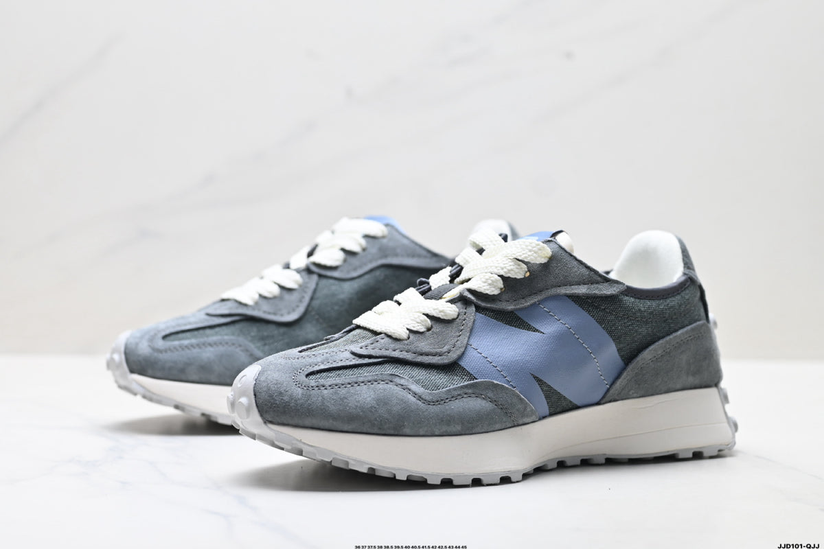New Balance 327 Grey & Blue Sneakers
