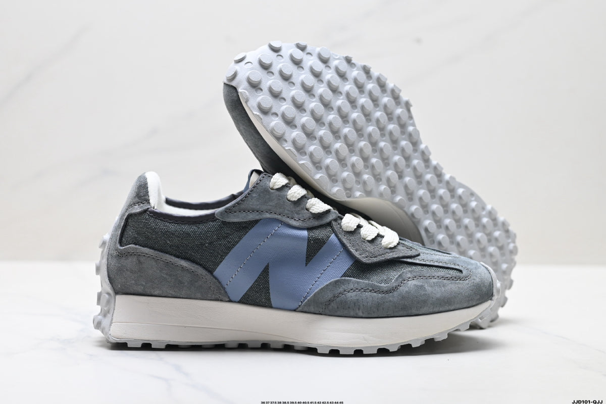New Balance 327 Grey & Blue Sneakers