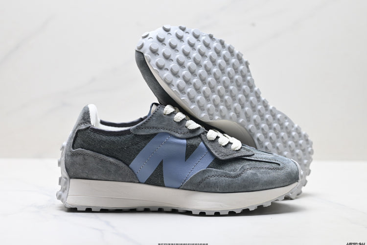 New Balance 327 Grey & Blue Sneakers