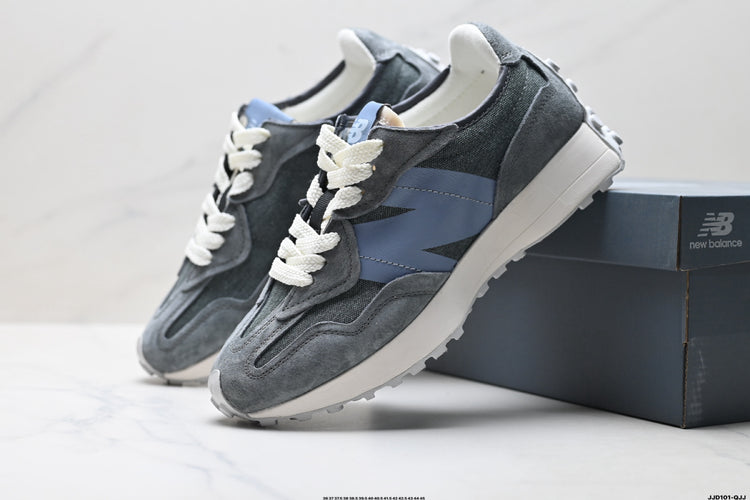 New Balance 327 Grey & Blue Sneakers
