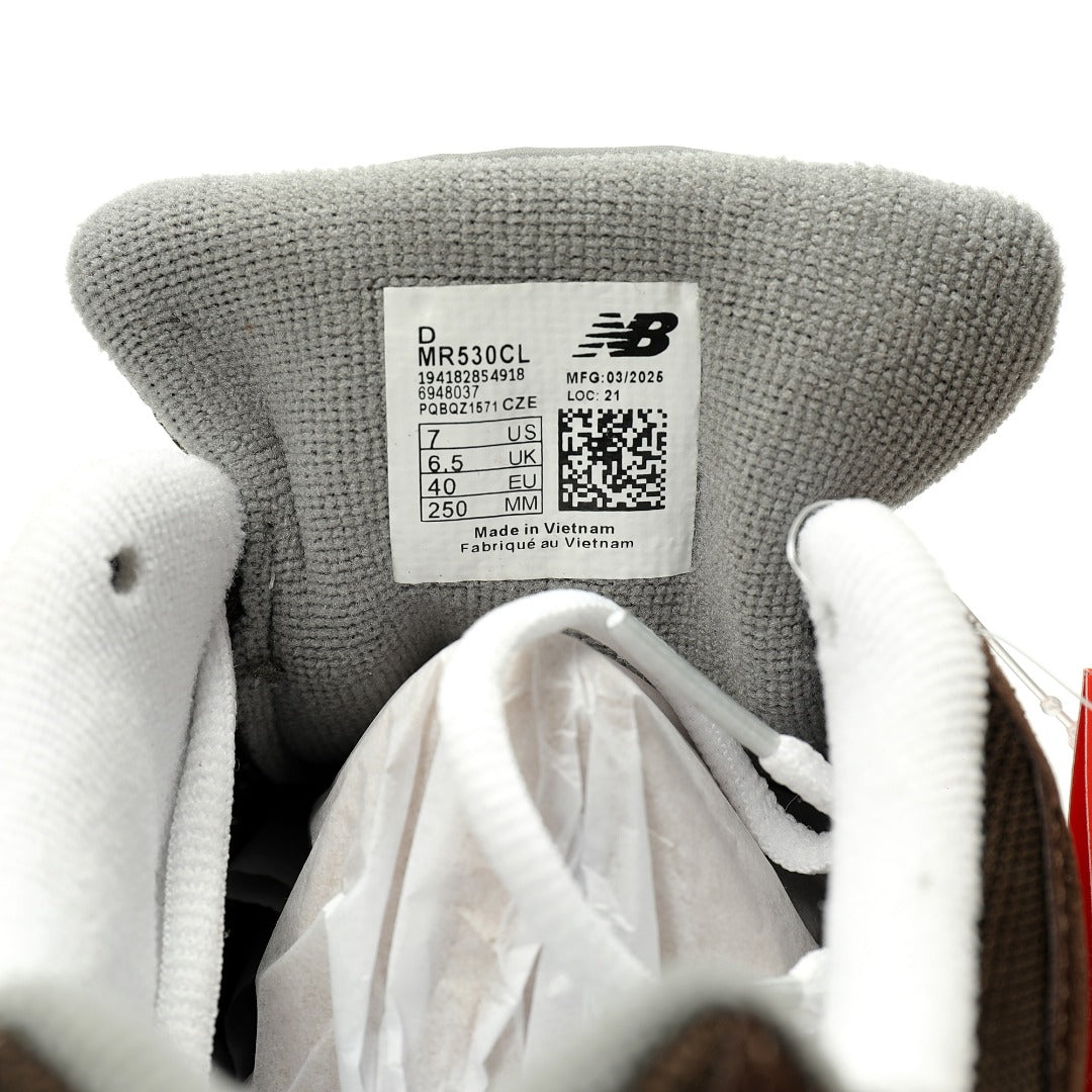New Balance Brown & White Sneakers