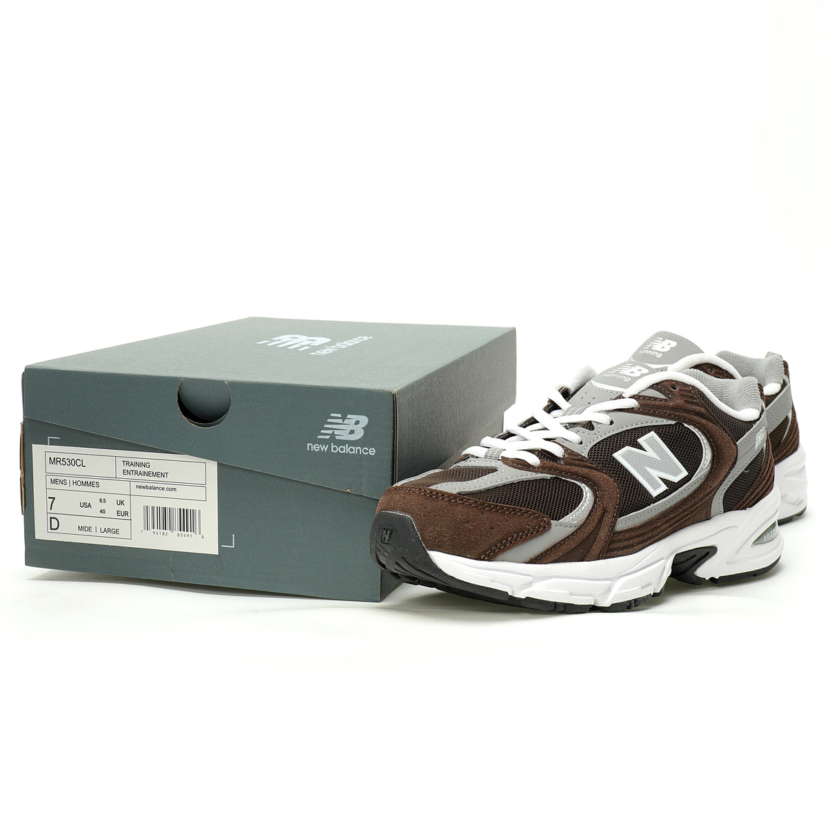 New Balance Brown & White Sneakers