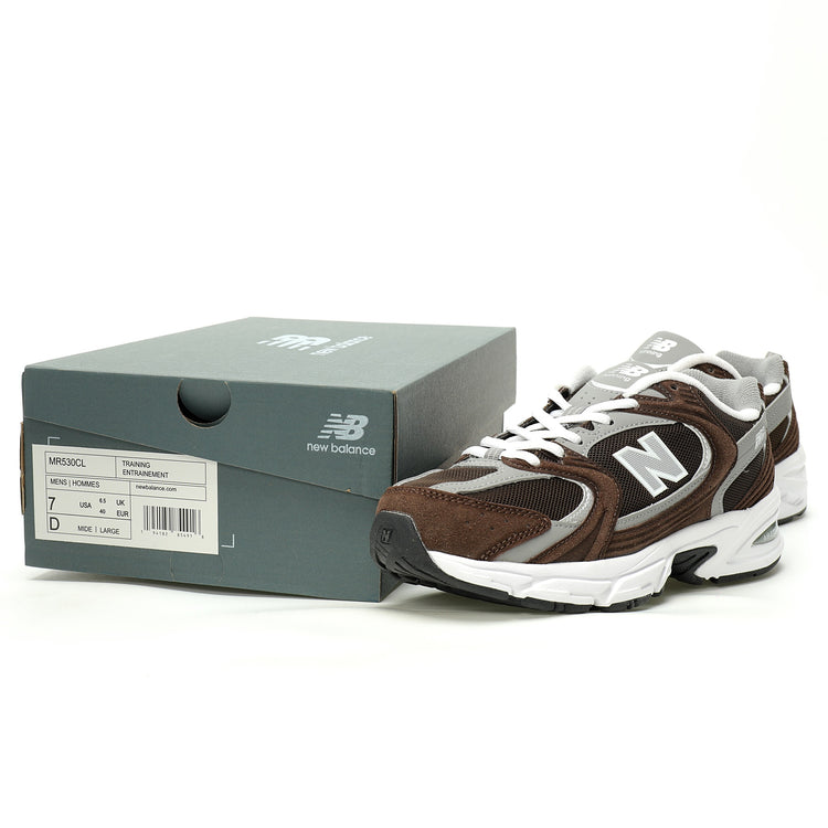 New Balance Brown & White Sneakers