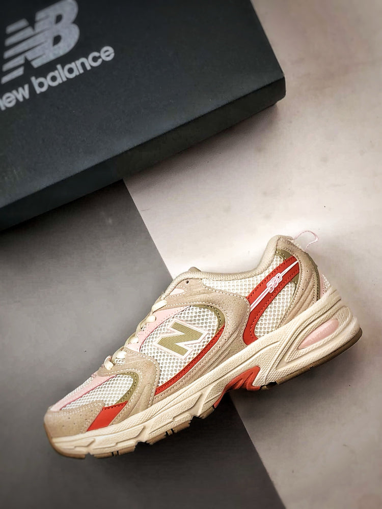 New Balance 530 Cream, Red & Green Sneakers
