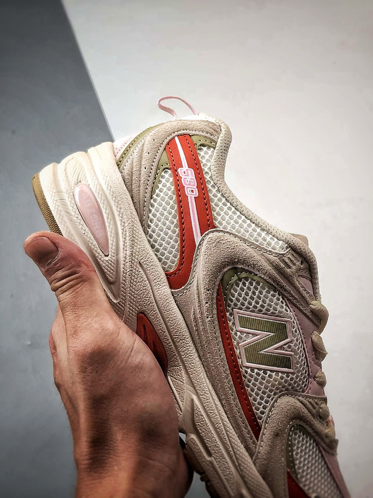 New Balance 530 Cream, Red & Green Sneakers