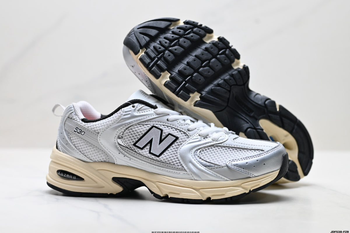 New Balance 530 Silver & Cream Sneakers