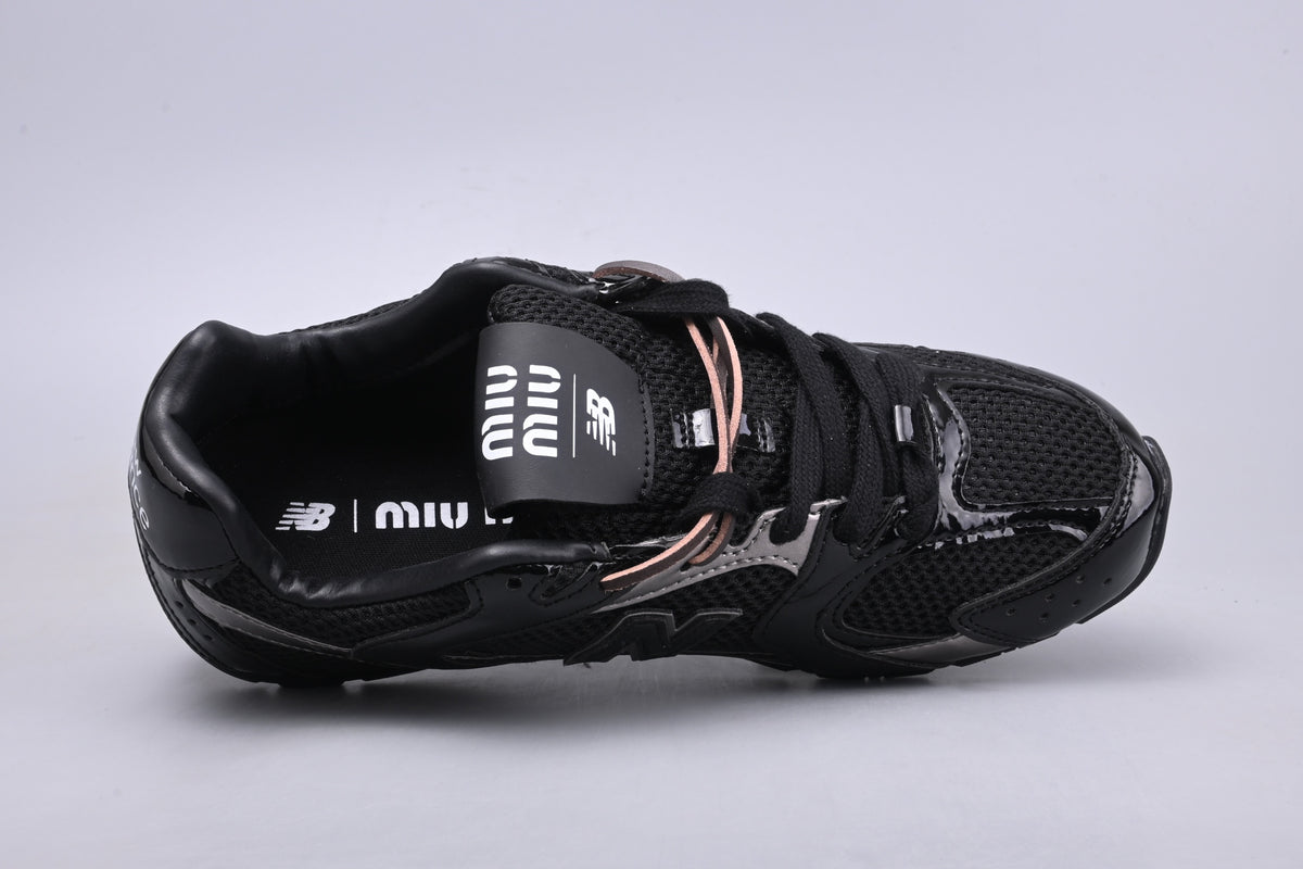 Miu Miu x New Balance 530 SL Black & Silver Retro Low-Top Lifestyle Sneakers