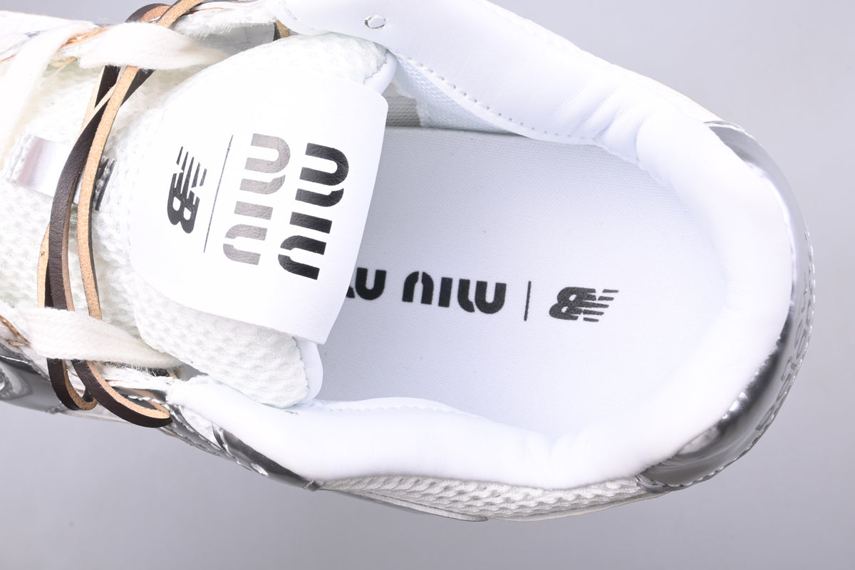 Miu Miu x New Balance 530 SL White & Silver Retro Low-Top Lifestyle Sneakers