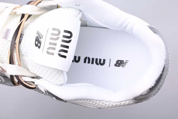 Miu Miu x New Balance 530 SL White & Silver Retro Low-Top Lifestyle Sneakers