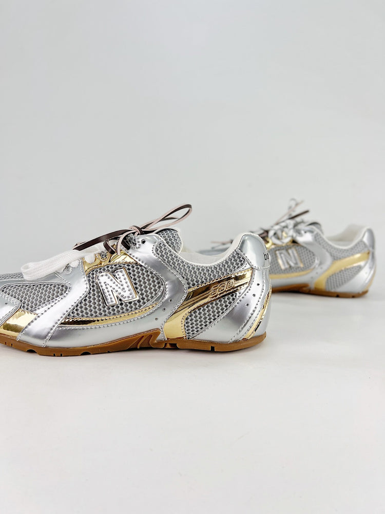 Miu Miu x New Balance 530 SL Metallic Silver Retro Low-Top Lifestyle Sneakers