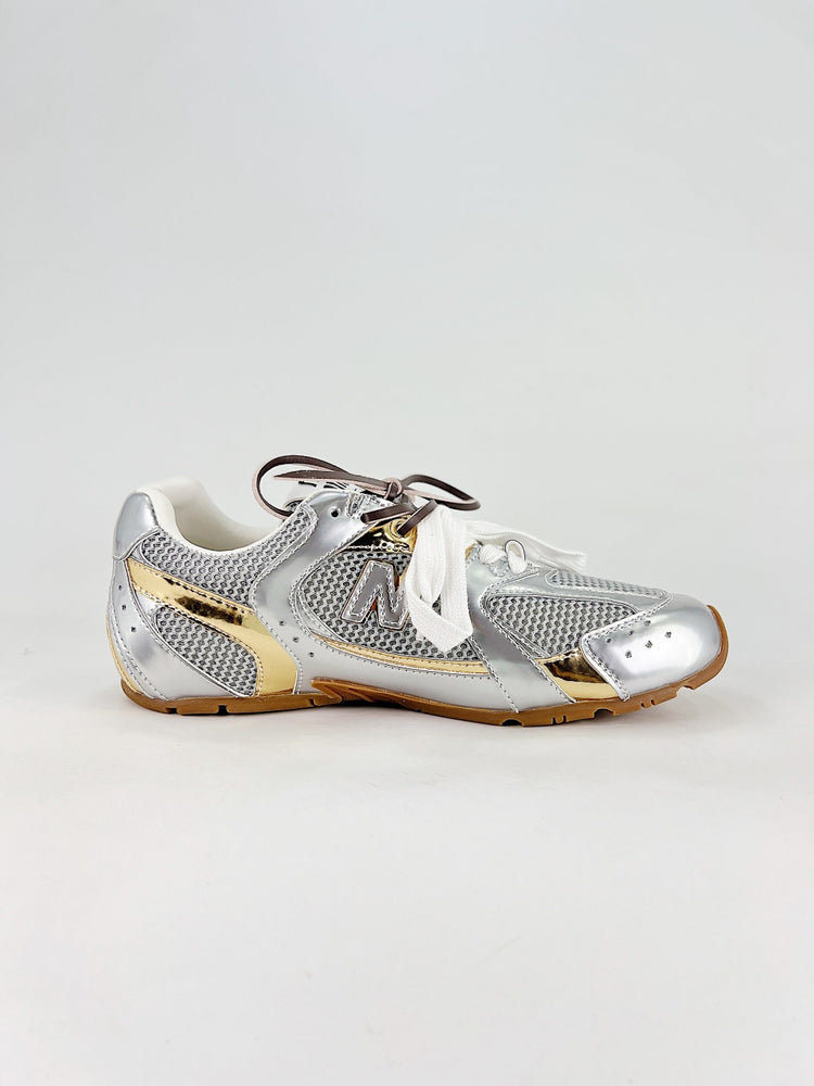 Miu Miu x New Balance 530 SL Metallic Silver Retro Low-Top Lifestyle Sneakers