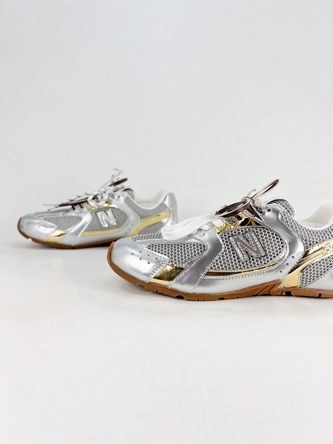 Miu Miu x New Balance 530 SL Metallic Silver Retro Low-Top Lifestyle Sneakers