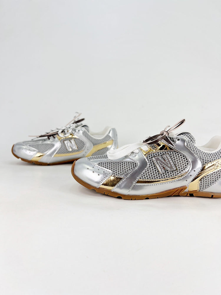 Miu Miu x New Balance 530 SL Metallic Silver Retro Low-Top Lifestyle Sneakers