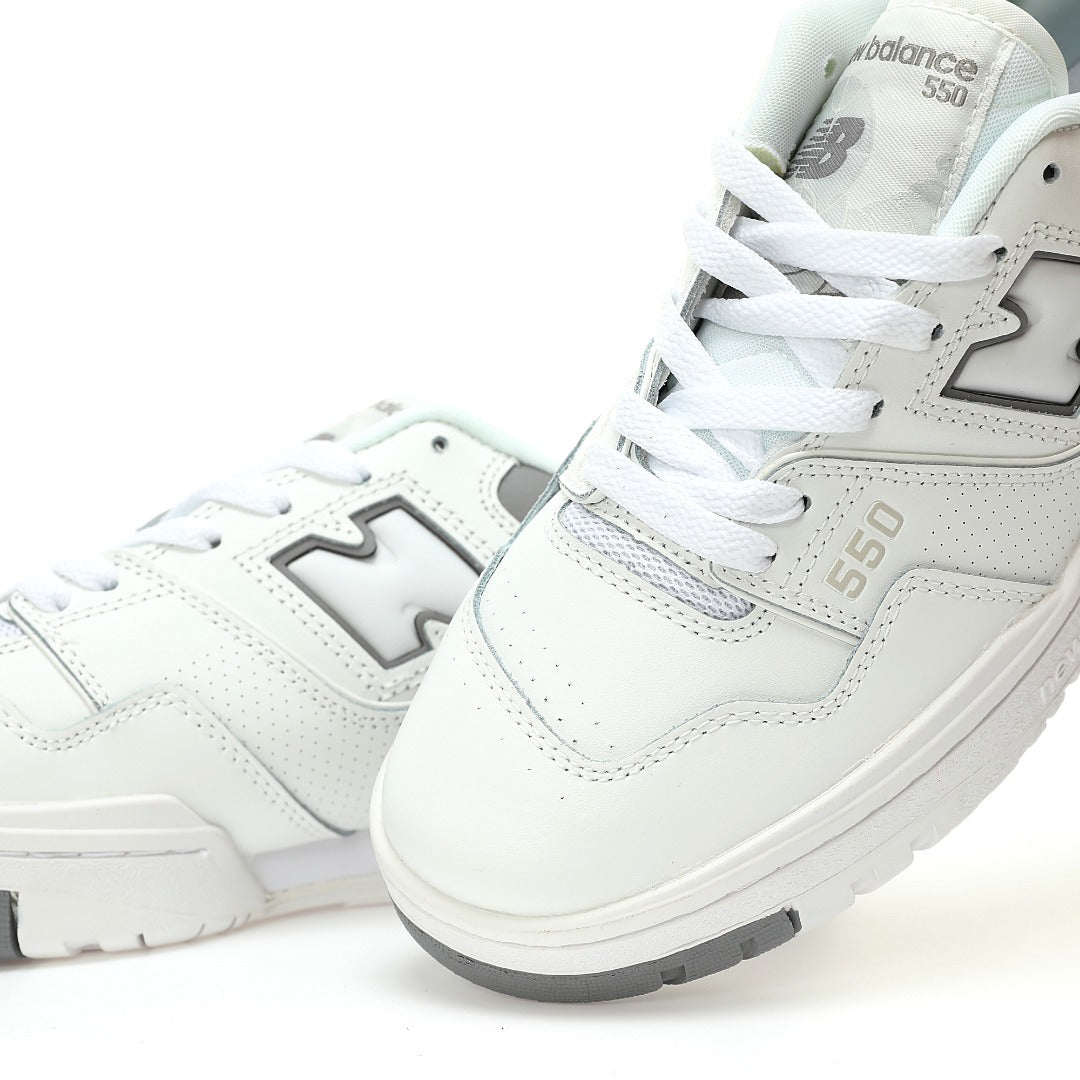 New Balance 550 White & Grey Retro Basketball-Inspired Lifestyle Sneakers