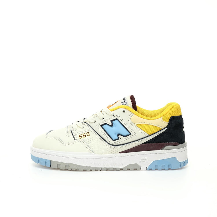 New Balance 550 White, Blue & Yellow Retro Low-Top Lifestyle Sneakers