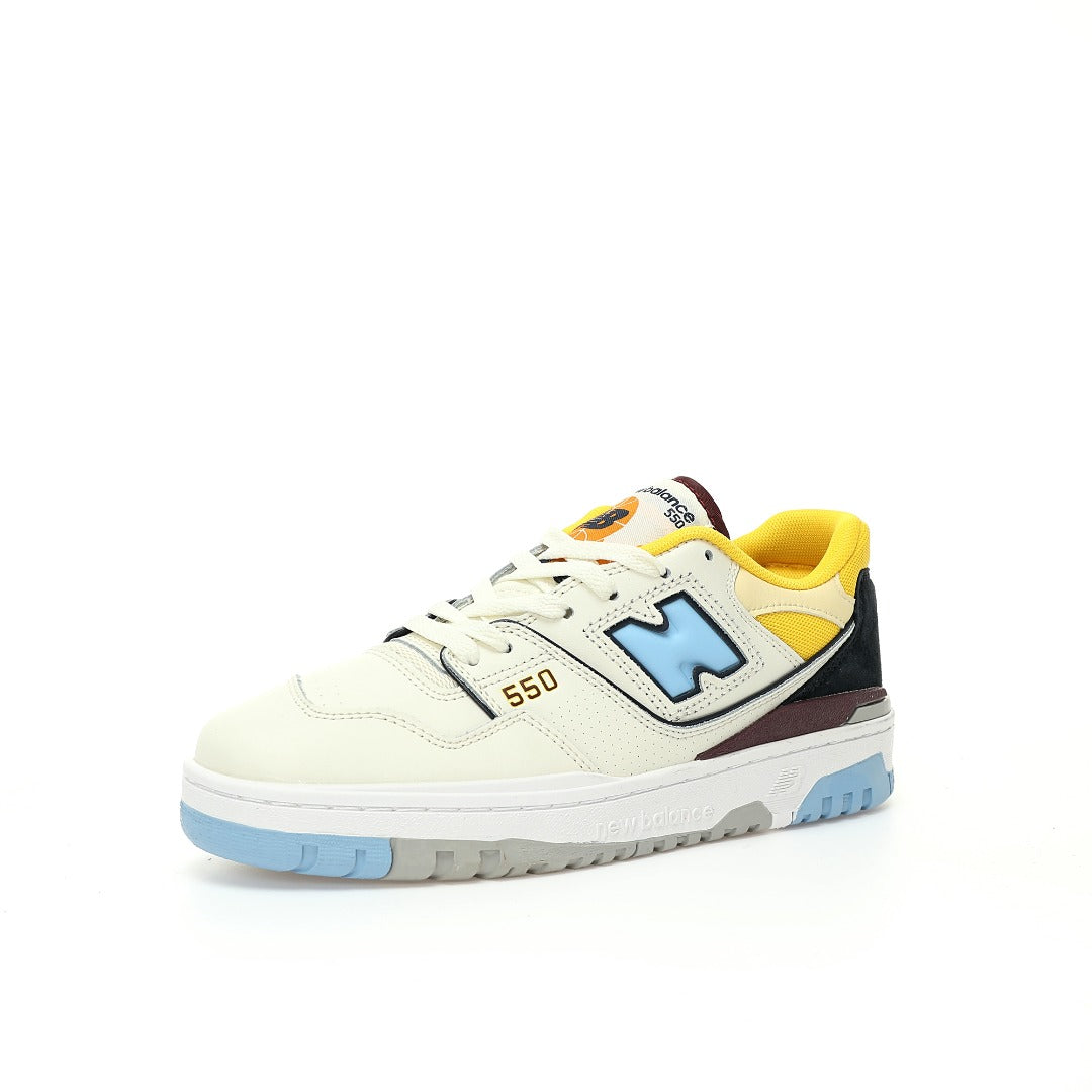 New Balance 550 White, Blue & Yellow Retro Low-Top Lifestyle Sneakers