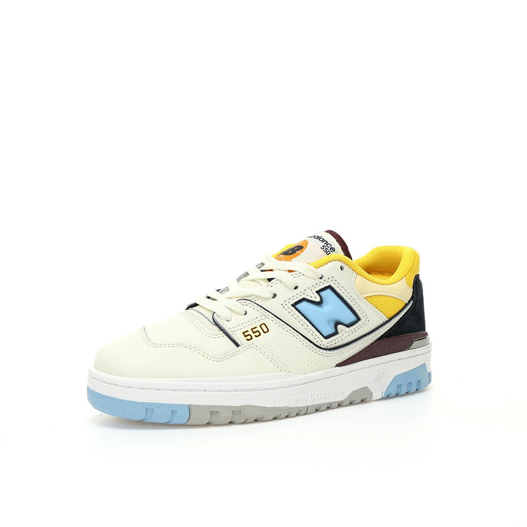 New Balance 550 White, Blue & Yellow Retro Low-Top Lifestyle Sneakers