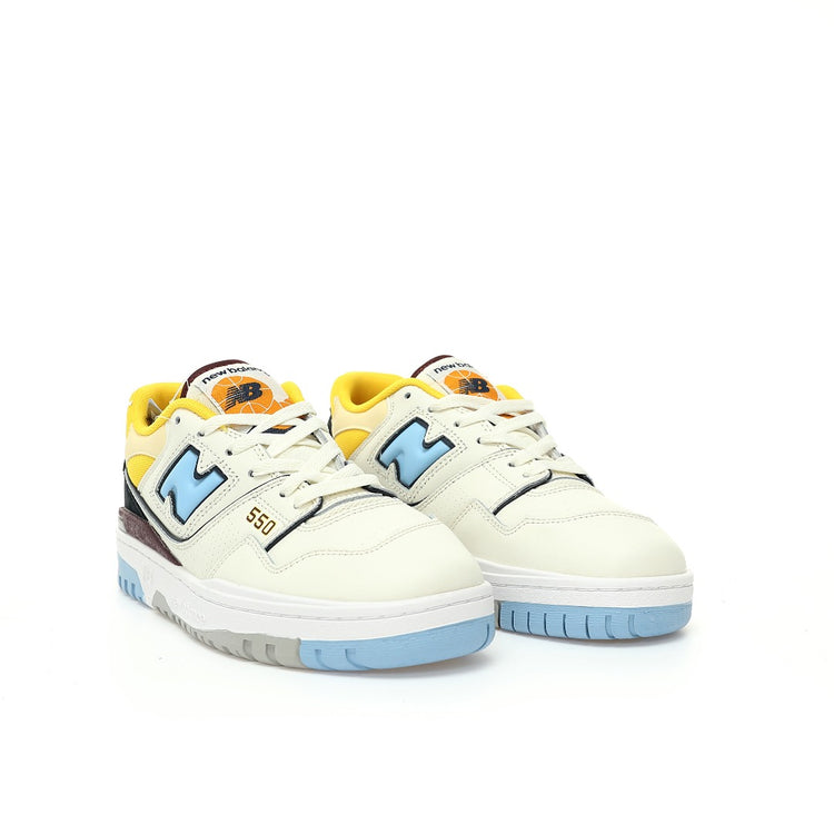 New Balance 550 White, Blue & Yellow Retro Low-Top Lifestyle Sneakers