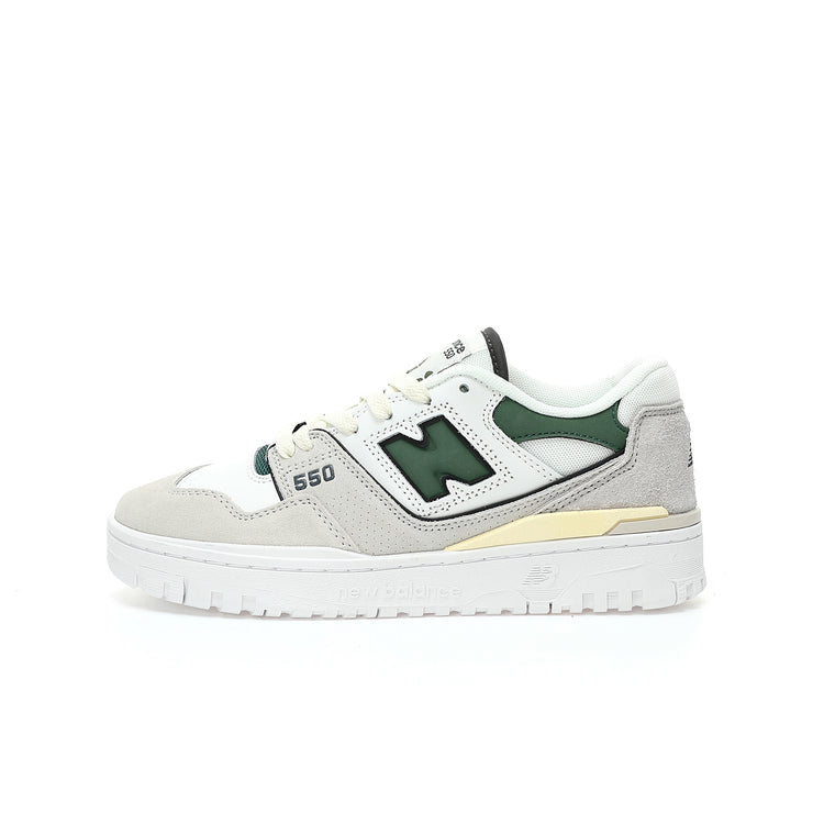 New Balance 550 White & Dark Green Retro Low-Top Lifestyle Sneakers