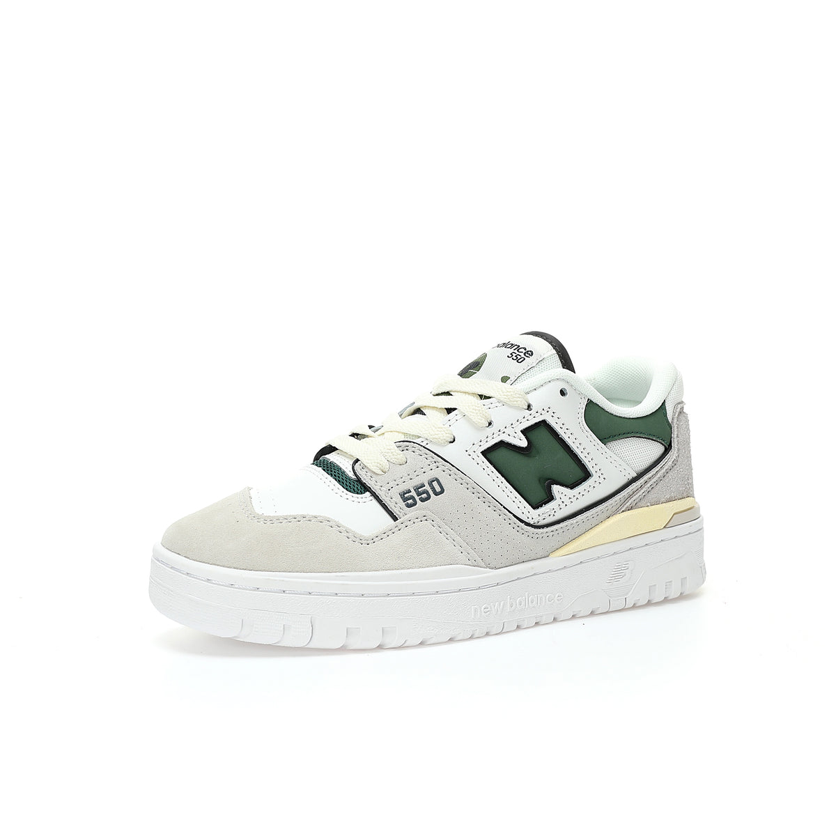 New Balance 550 White & Dark Green Retro Low-Top Lifestyle Sneakers