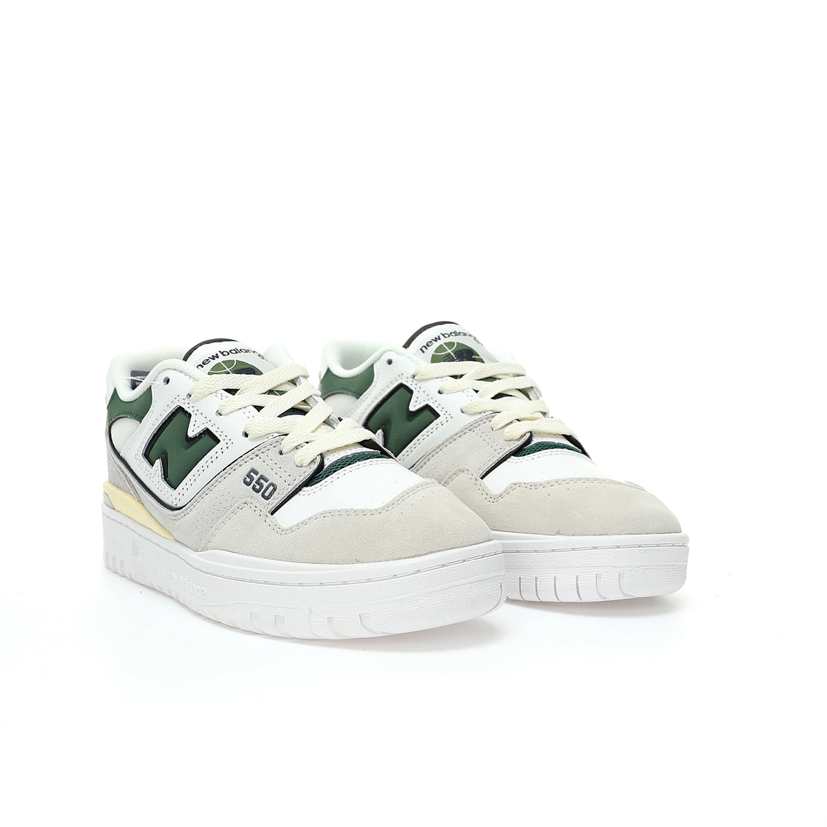 New Balance 550 White & Dark Green Retro Low-Top Lifestyle Sneakers
