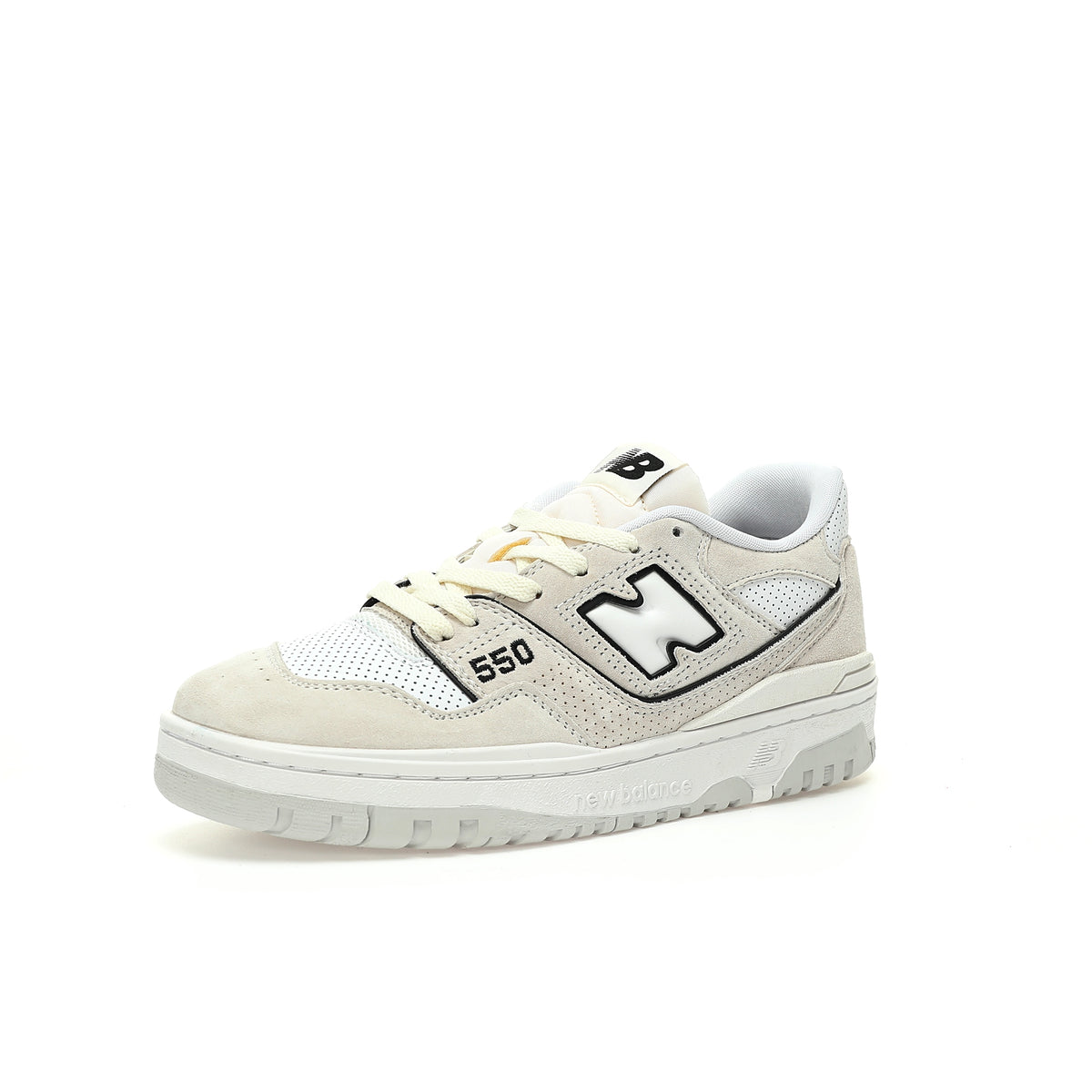 New Balance 550 Cream & White Retro Low-Top Lifestyle Sneakers