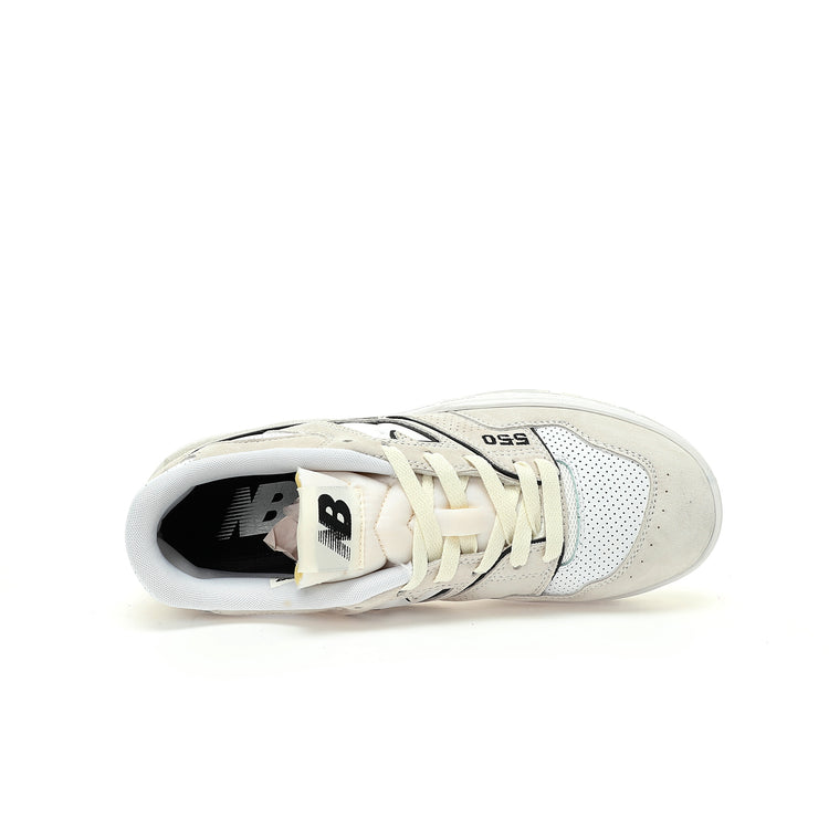 New Balance 550 Cream & White Retro Low-Top Lifestyle Sneakers