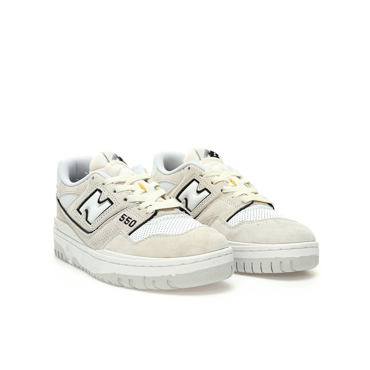 New Balance 550 Cream & White Retro Low-Top Lifestyle Sneakers