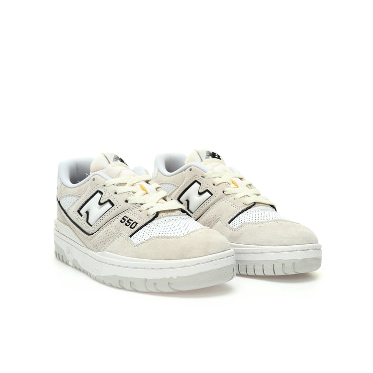 New Balance 550 Cream & White Retro Low-Top Lifestyle Sneakers