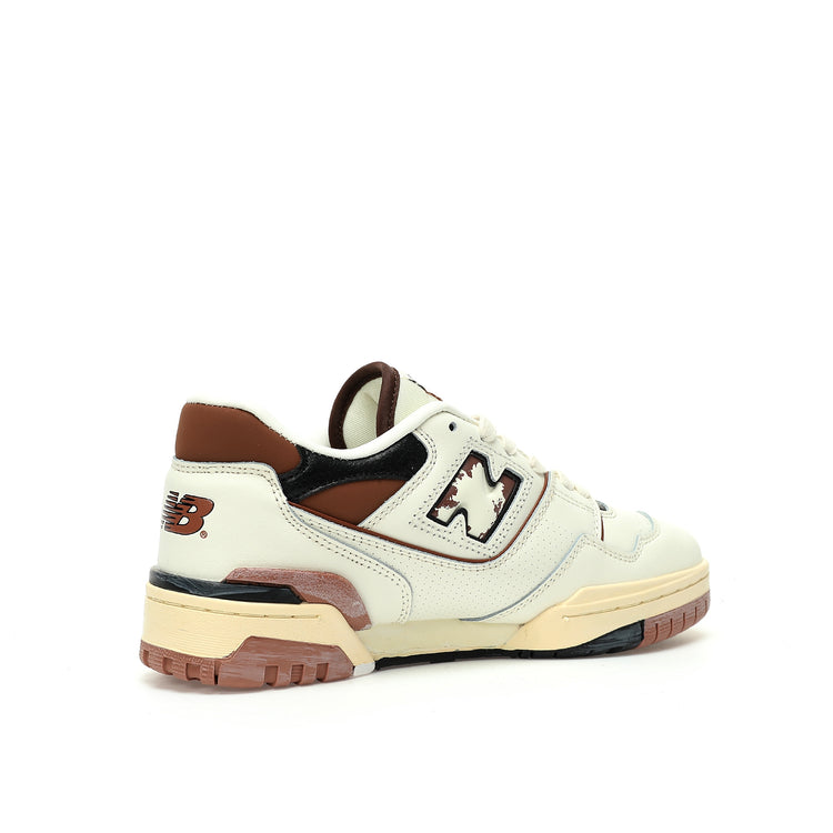 New Balance 550 Cream & Burgundy Retro Low-Top Lifestyle Sneakers