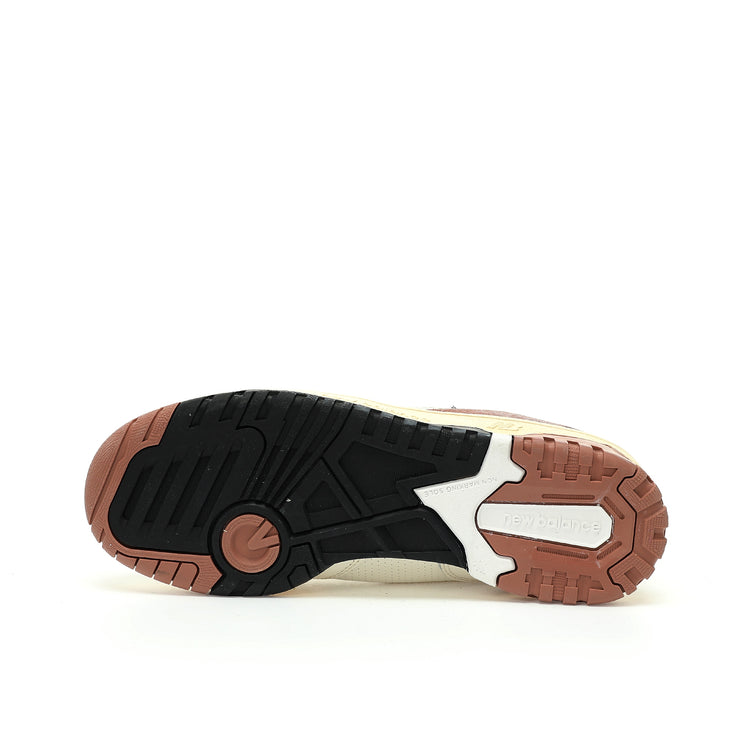 New Balance 550 Cream & Burgundy Retro Low-Top Lifestyle Sneakers