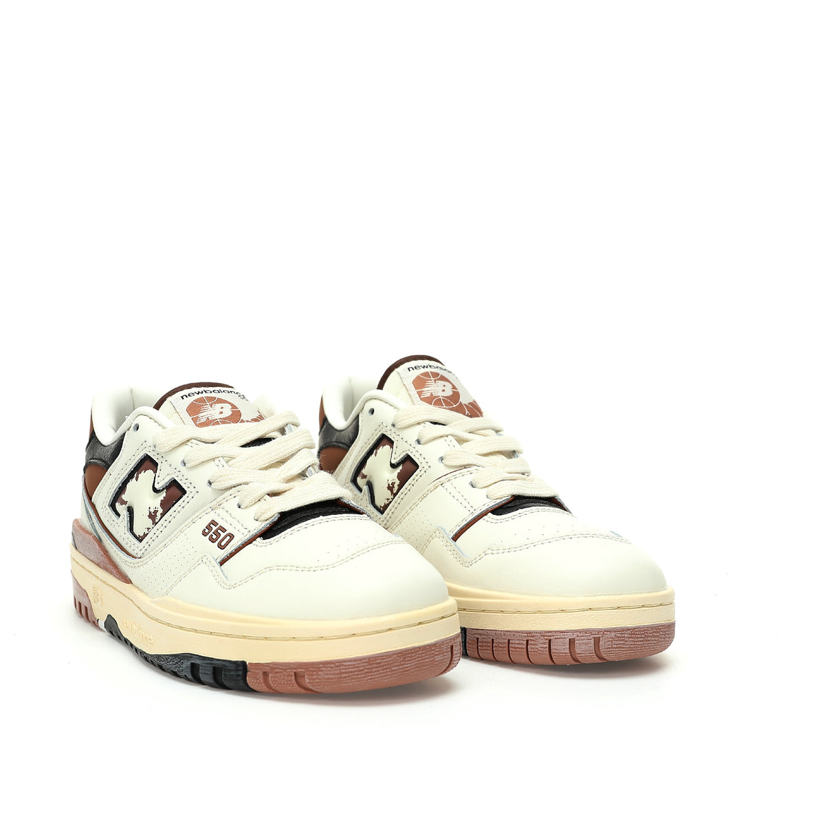 New Balance 550 Cream & Burgundy Retro Low-Top Lifestyle Sneakers