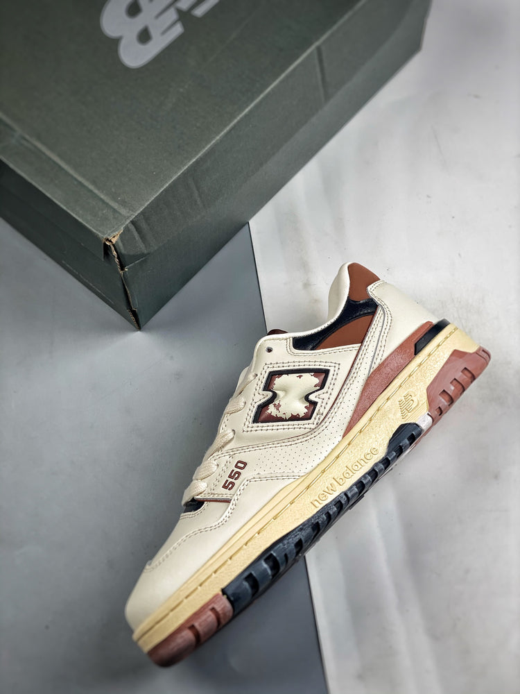 New Balance 550 in Cream & Burgundy – Retro Low-Top Court-Inspired Casual Sneakers