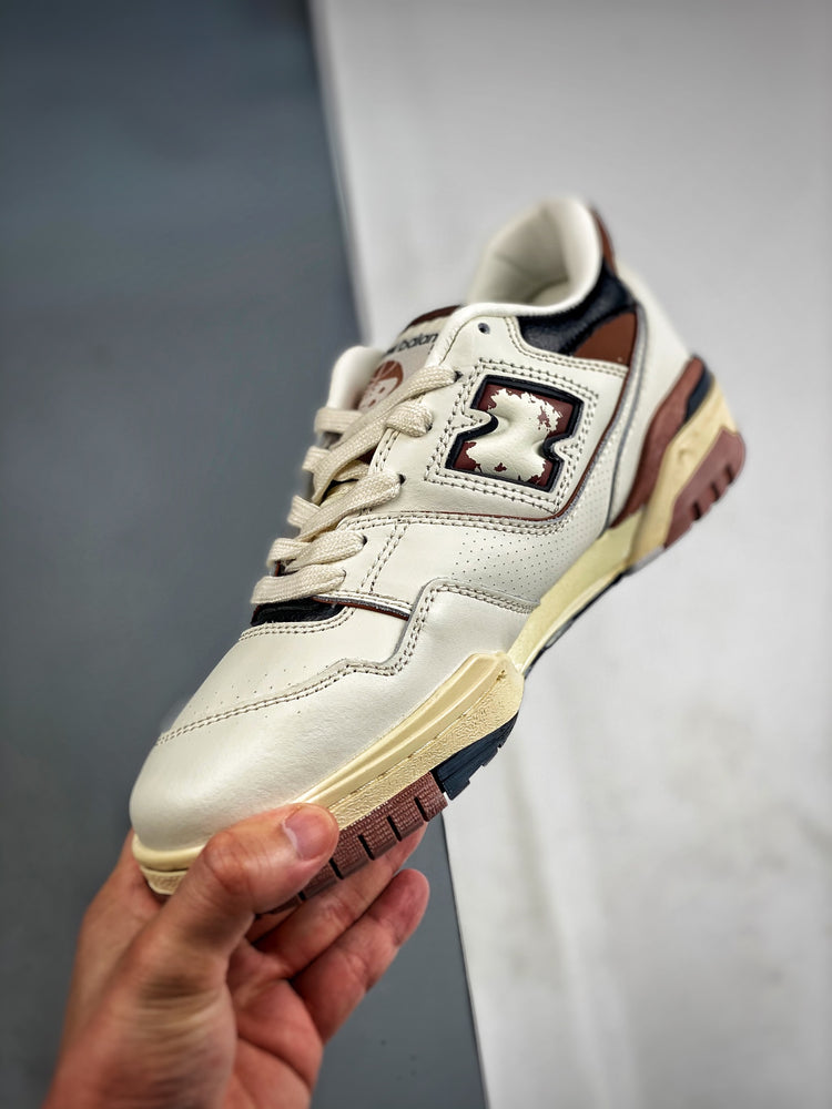New Balance 550 in Cream & Burgundy – Retro Low-Top Court-Inspired Casual Sneakers