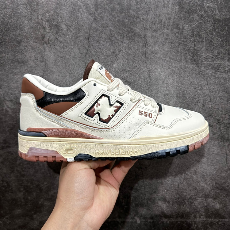 New Balance 550 in Cream & Burgundy – Retro Low-Top Court-Inspired Casual Sneakers