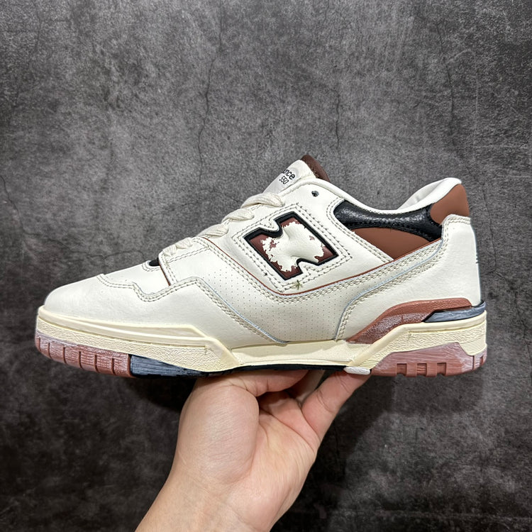 New Balance 550 in Cream & Burgundy – Retro Low-Top Court-Inspired Casual Sneakers
