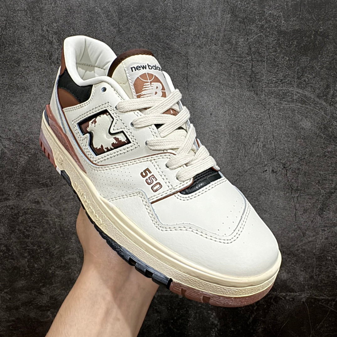 New Balance 550 in Cream & Burgundy – Retro Low-Top Court-Inspired Casual Sneakers