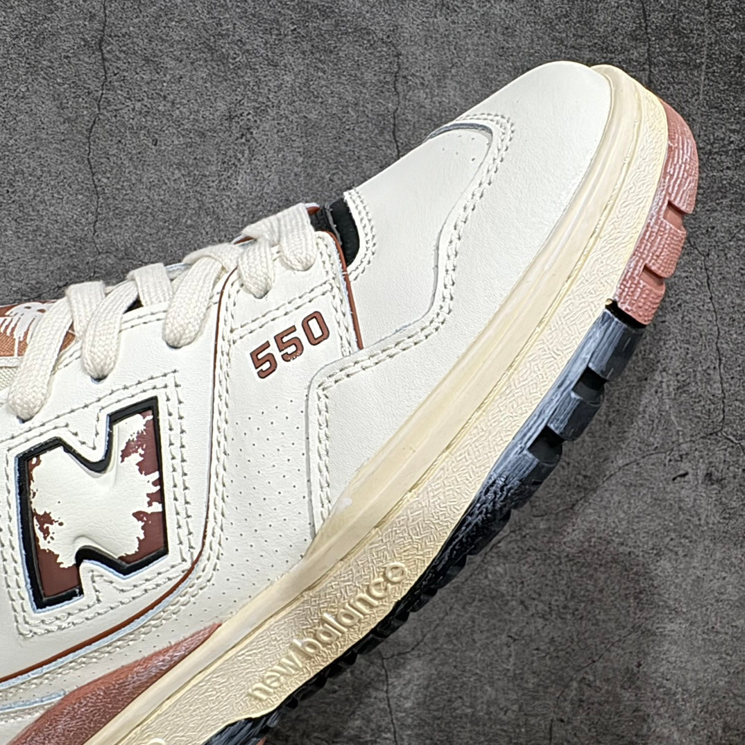 New Balance 550 in Cream & Burgundy – Retro Low-Top Court-Inspired Casual Sneakers