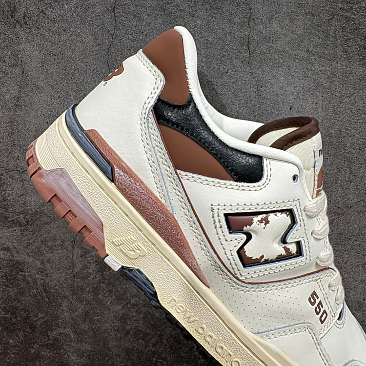 New Balance 550 in Cream & Burgundy – Retro Low-Top Court-Inspired Casual Sneakers