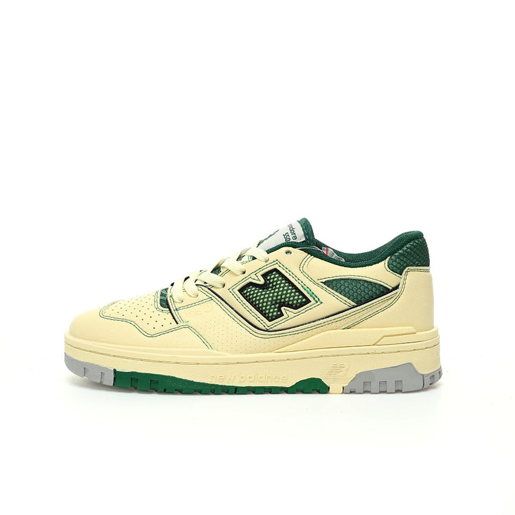 Aimé Leon Dore x New Balance 550 in Cream & Pine Green – Retro Low-Top Casual Sneakers