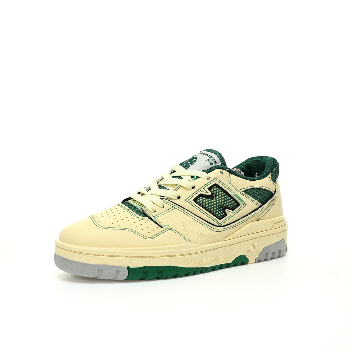 Aimé Leon Dore x New Balance 550 in Cream & Pine Green – Retro Low-Top Casual Sneakers