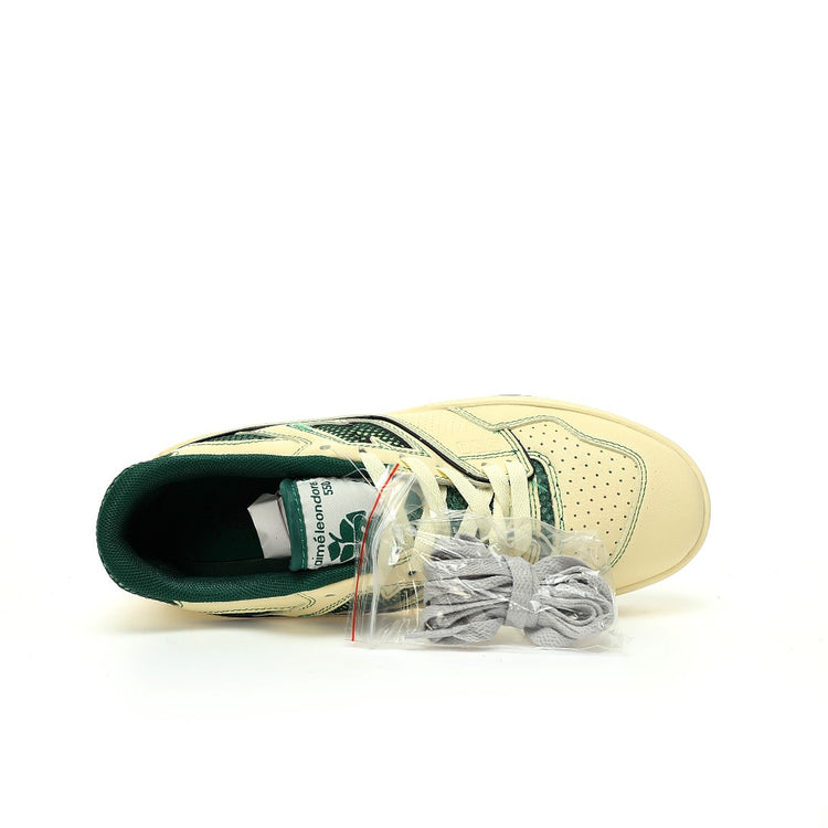 Aimé Leon Dore x New Balance 550 in Cream & Pine Green – Retro Low-Top Casual Sneakers